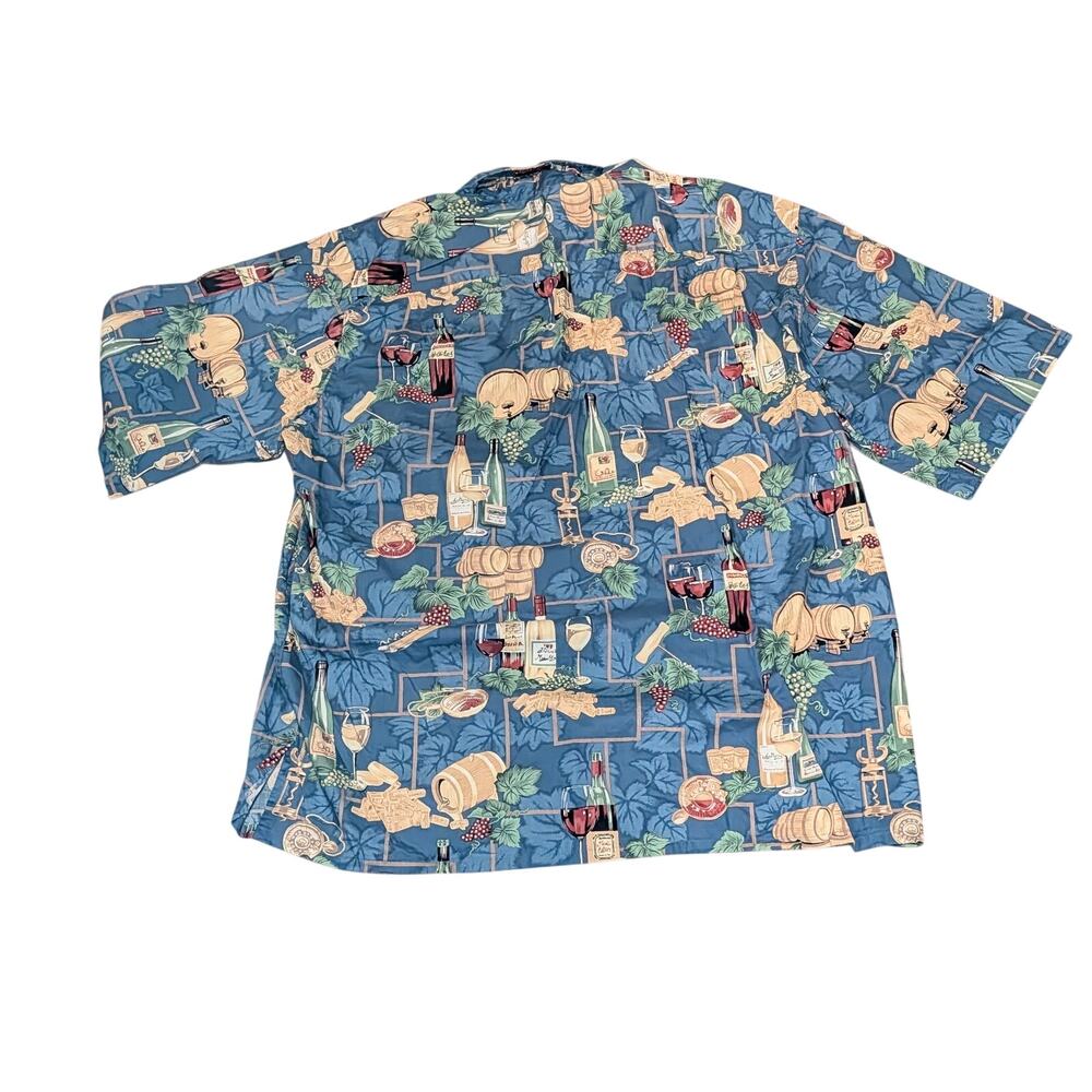 Reyn Spooner Wine Print Button-Up Shirt Size Large 100% Cotton - Picture 3 of 7